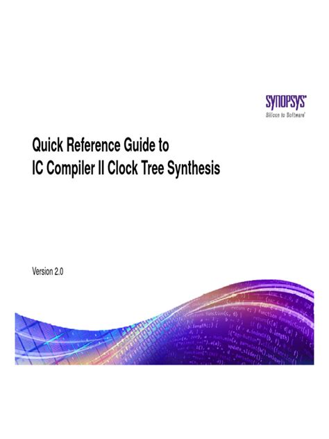 From the command line invoke this command with the script below updated with your design name and informa on. . Synopsys icc2 user guide pdf